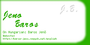 jeno baros business card