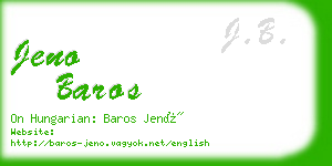 jeno baros business card